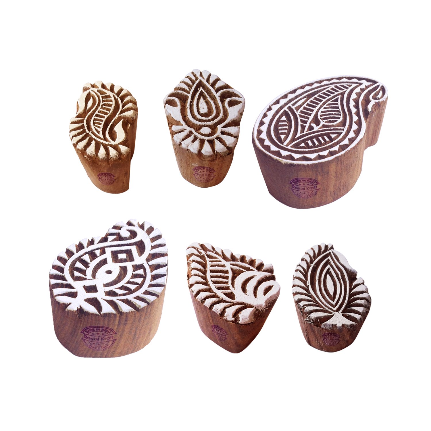 Fabric Wooden Stamps Fancy Paisley Pattern Printing Blocks (Set of 6) (B07DJNWC48) Amazon Price History, Amazon Price Tracker