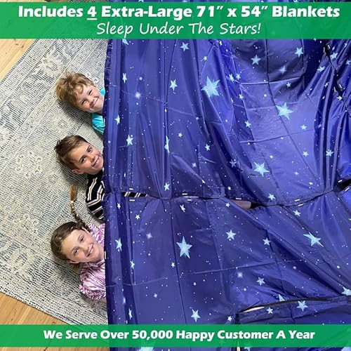 image for Molcey Blanket Fort Building Kit for Kids 4-8 8-12+ - Make a Portable 