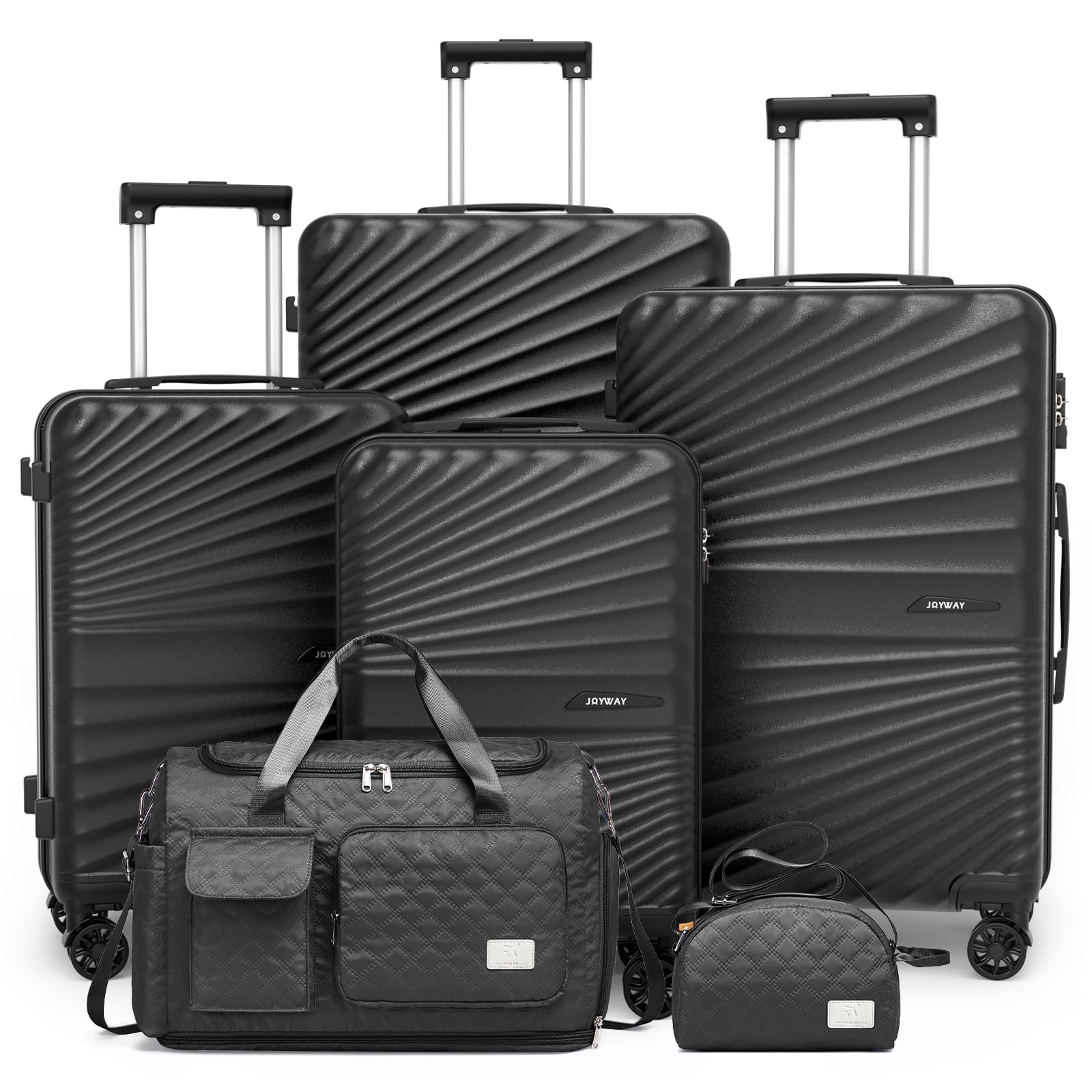 Joyway Juego 6 Maletas ABS, TSA, Ruedas 360° Bloqueables, Neceser y Bolsa