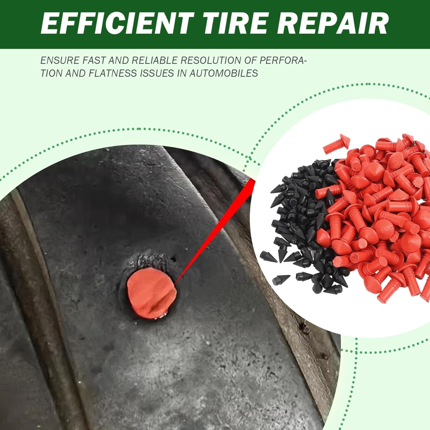Tire Plugs, Tire Repair Kit Heavy Duty Professional Sturdy Metal Plug Gun with Accessories for Tyre Punctures and Flats on Cars Motorcycles Trucks, Plug Kit