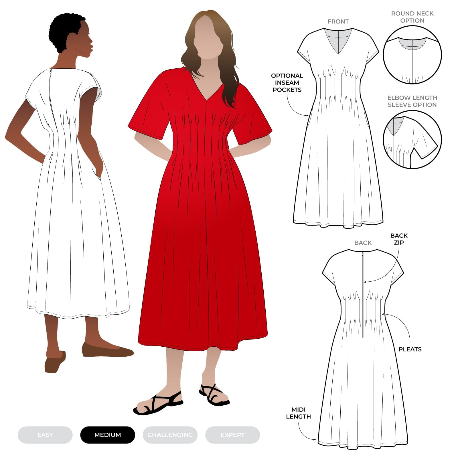 Style Arc Sewing Pattern - Bronte Woven Dress (Sizes 04-16)