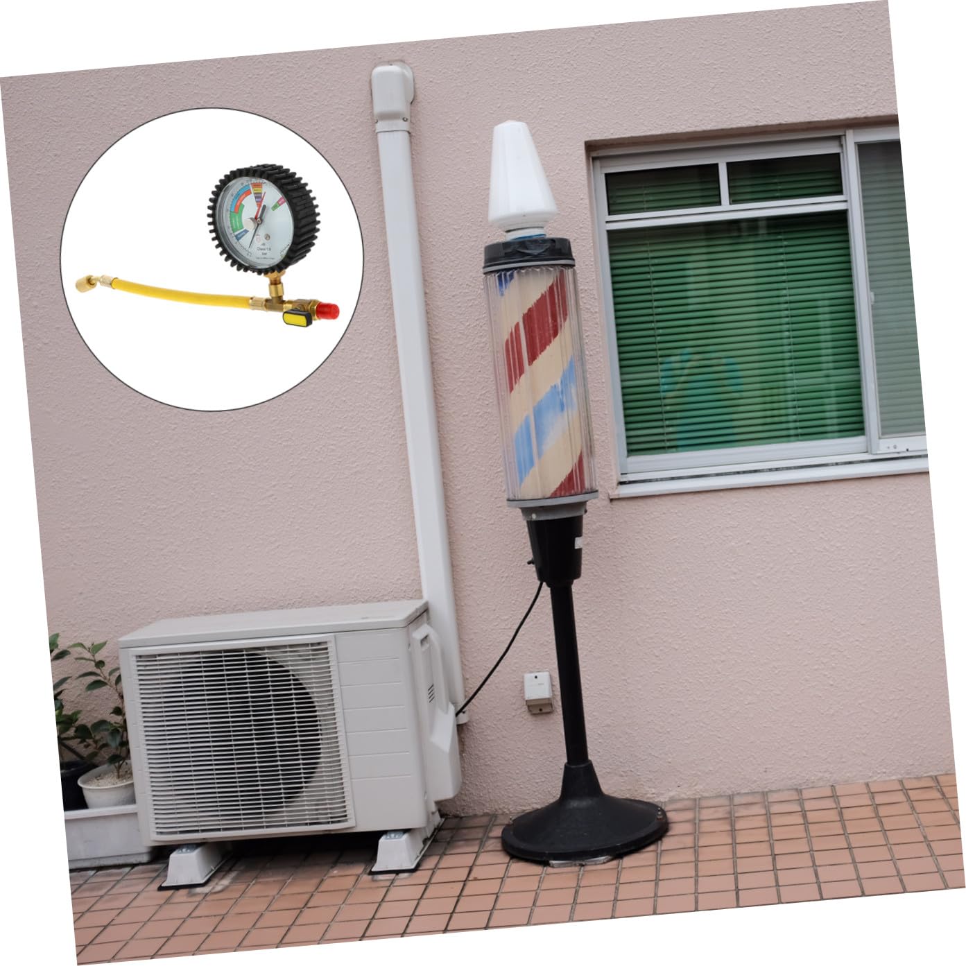 Zerodeko Manometer Sommerfest für Klimaanlagen Stickstoff Druckmessgerät und Großem Display mit Messing Kugelventil zur Einfachen Kältemittelanzeige und Druckprüfung im Auto