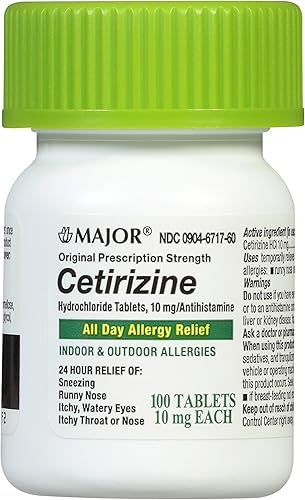Major Pharmaceuticals 255551 - Tableta HCI para alergias durante todo el dĂa 10 mg color blanco paquete de 100 Major Pharmaceuticals 255551 - Tableta HCI para alergias durante todo el dĂa 10 mg color blanco paquete de 100