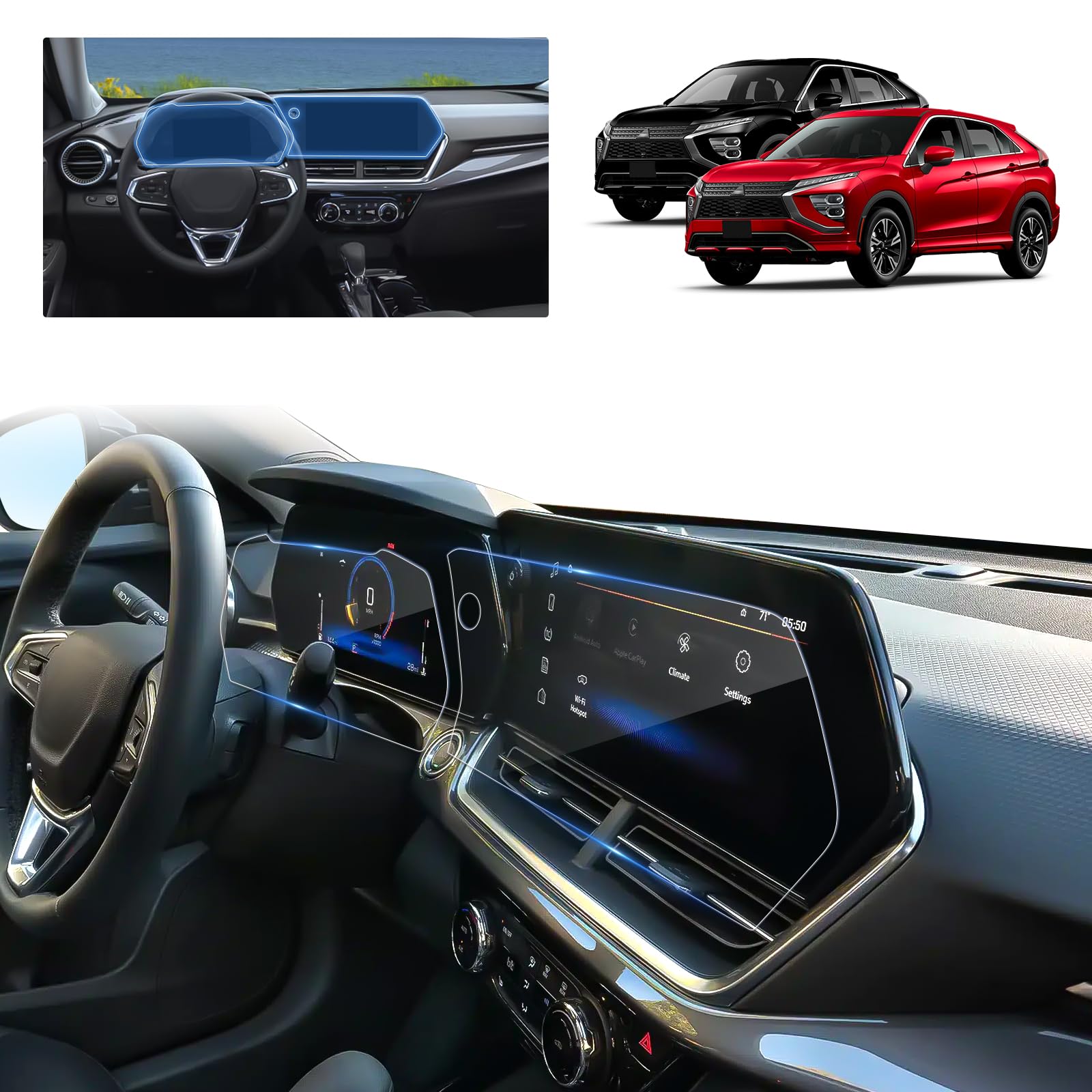 BSTW for 2025 Chevrolet Trax Screen Protector for 2024 2025 Trax & Trailblazer 11" Touchscreen & 8" Gauge Cluster for 2025 Chevy Trax Accessories