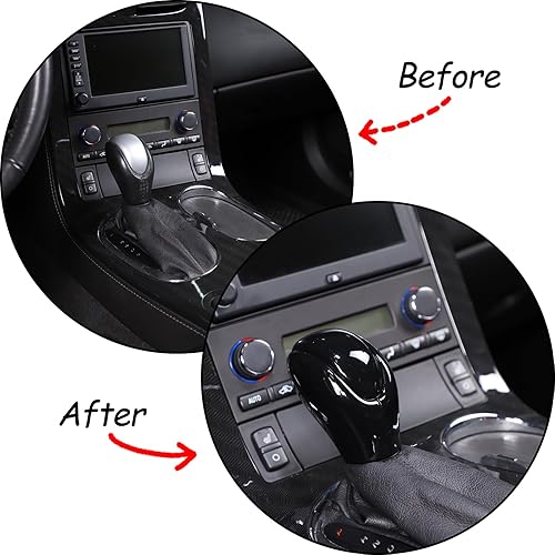 Miniatura 4 de PIUGILH Cubierta de la cabeza de la perilla de la palanca de cambios compatible con Corvette C6 2005-2013, accesorios interiores de automóvil, tapa