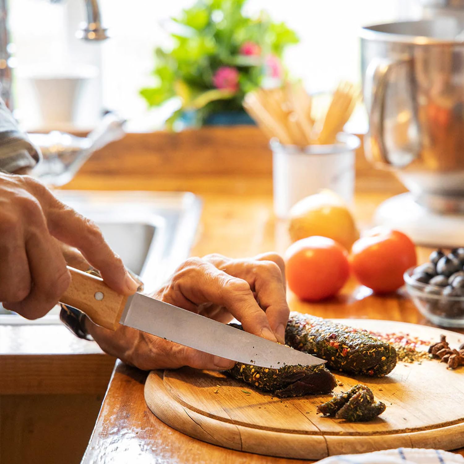 Opinel Bloc Viande avec 5 Couteaux - Collection Parallèle