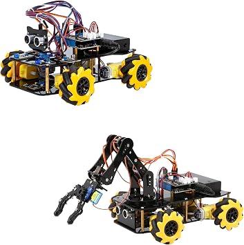 ACEBOTT Robotics for Kids Ages 8-12, Smart Robot Arm Car Kit & Basic Version with 5DOF, STEM Toys for Boys Ages 8-12, ESP32 Arduino/Python Coding, App and Remote Control, STEM Gifts for Teens & Adults