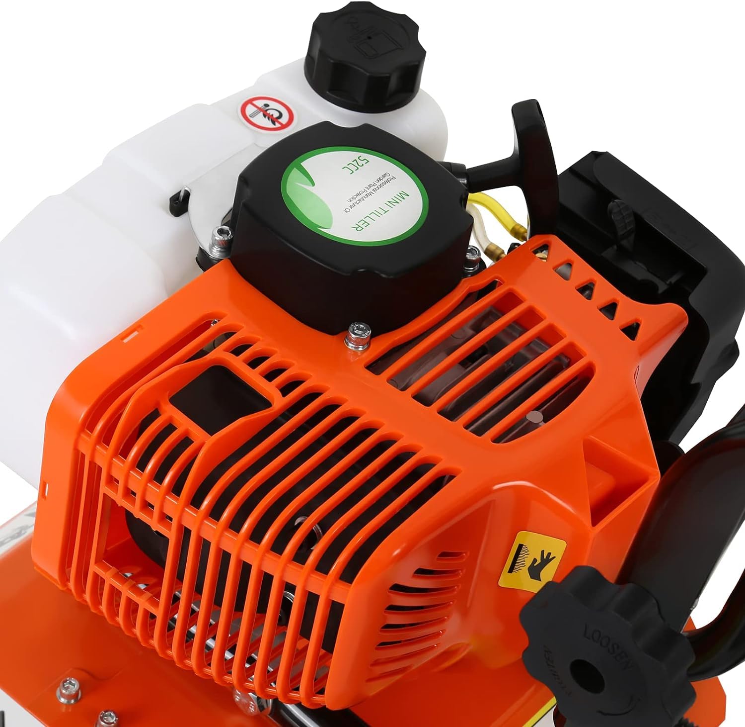 52CC Motoculteur Thermique Essence, Léger 2 Temps Cultivateur Motoculteur, Petite Taille Motobineuse Essence avec Moteur Puissant, Cultivateur à Roue, Facile à démarrer et à Utiliser