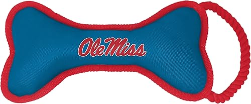 Miniatura 5 de Juguete para perros con forma de hueso con licencia oficial de la NCAA con chirriador y cuerda, duradero y divertido para todas las razas de perros