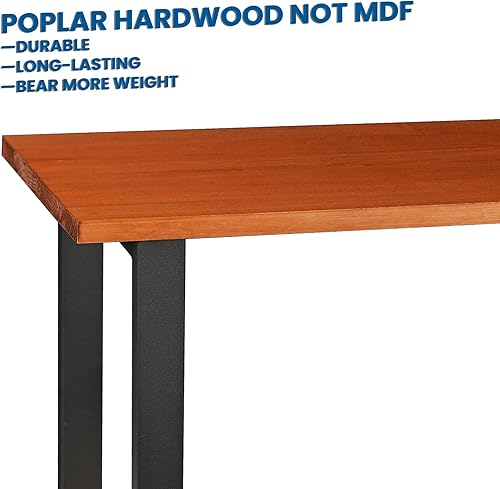 Miniatura 6 de CONSDAN Estantería industrial, estantería de madera dura cultivada en Estados Unidos, mesa de consola, mesa de sofá, estante de exhibición, estante