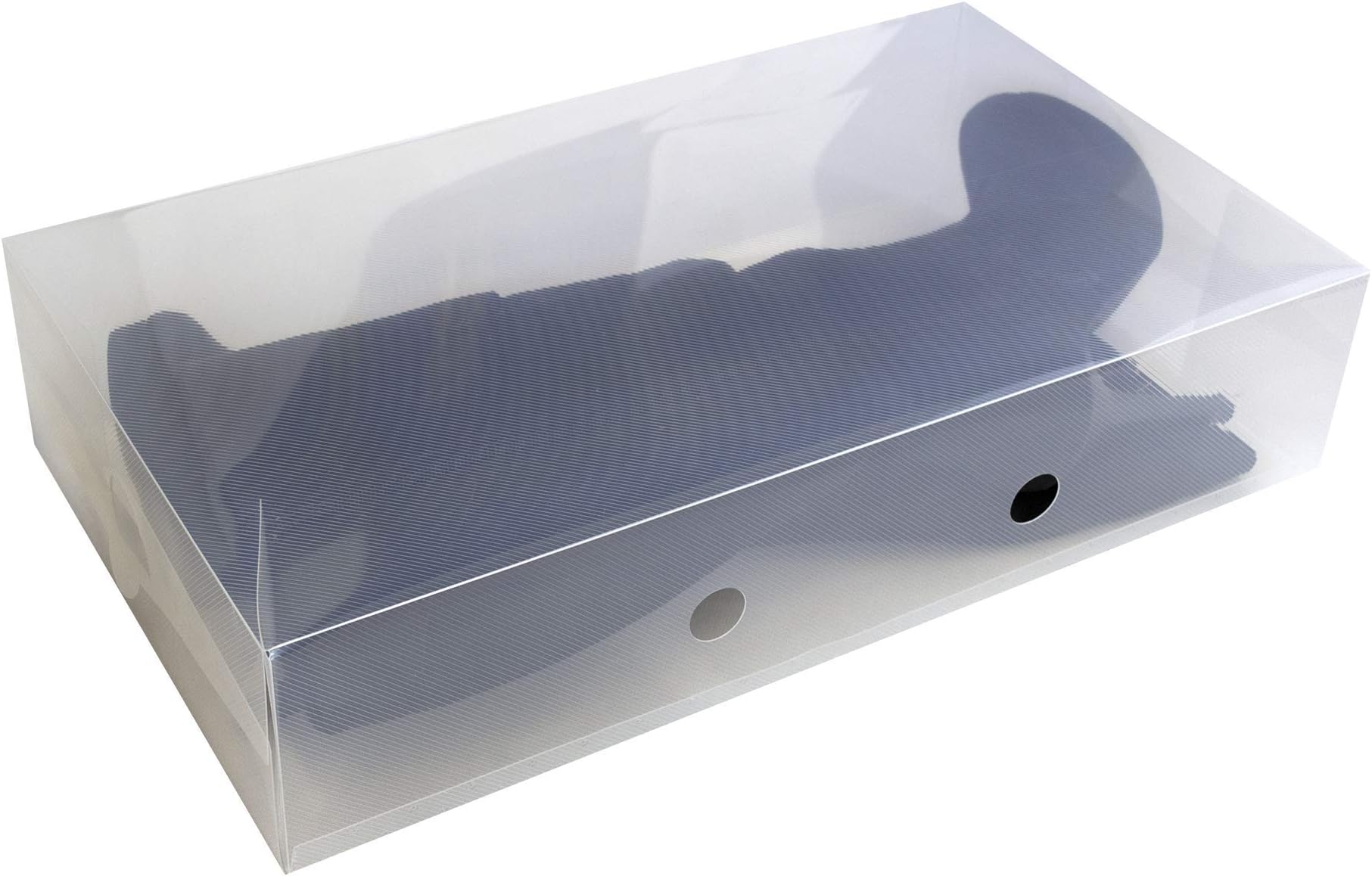 Clear Stackable Shoe Storage Boxes -Plastic box storage for Boots-Transparent organizers -12Pcs heavy duty Plastic Shoe rectangular container for Knee High/Ankle Boots