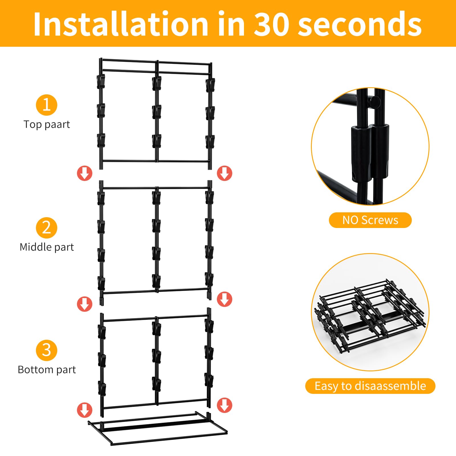3-row Chip Rack Stand 60 Clips Retail Counter Display 3-Row Chip Rack ...