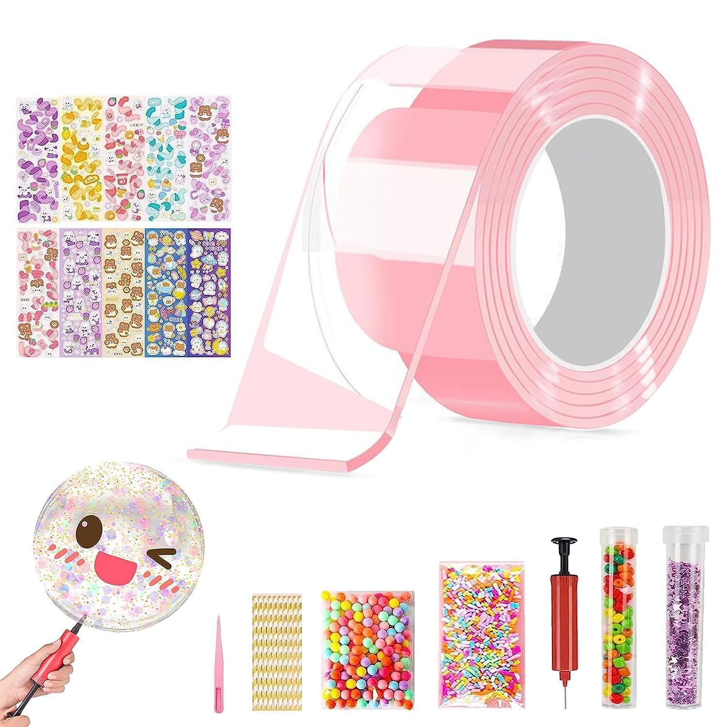 Sponsored Ad – OPULENO Bubble Blowing Nano Tape, (9.84ft × 2inch) Washable Traceless Strong Gel Tape, Transparent Reusable Nano Adhesive Tape for Boys, Girls