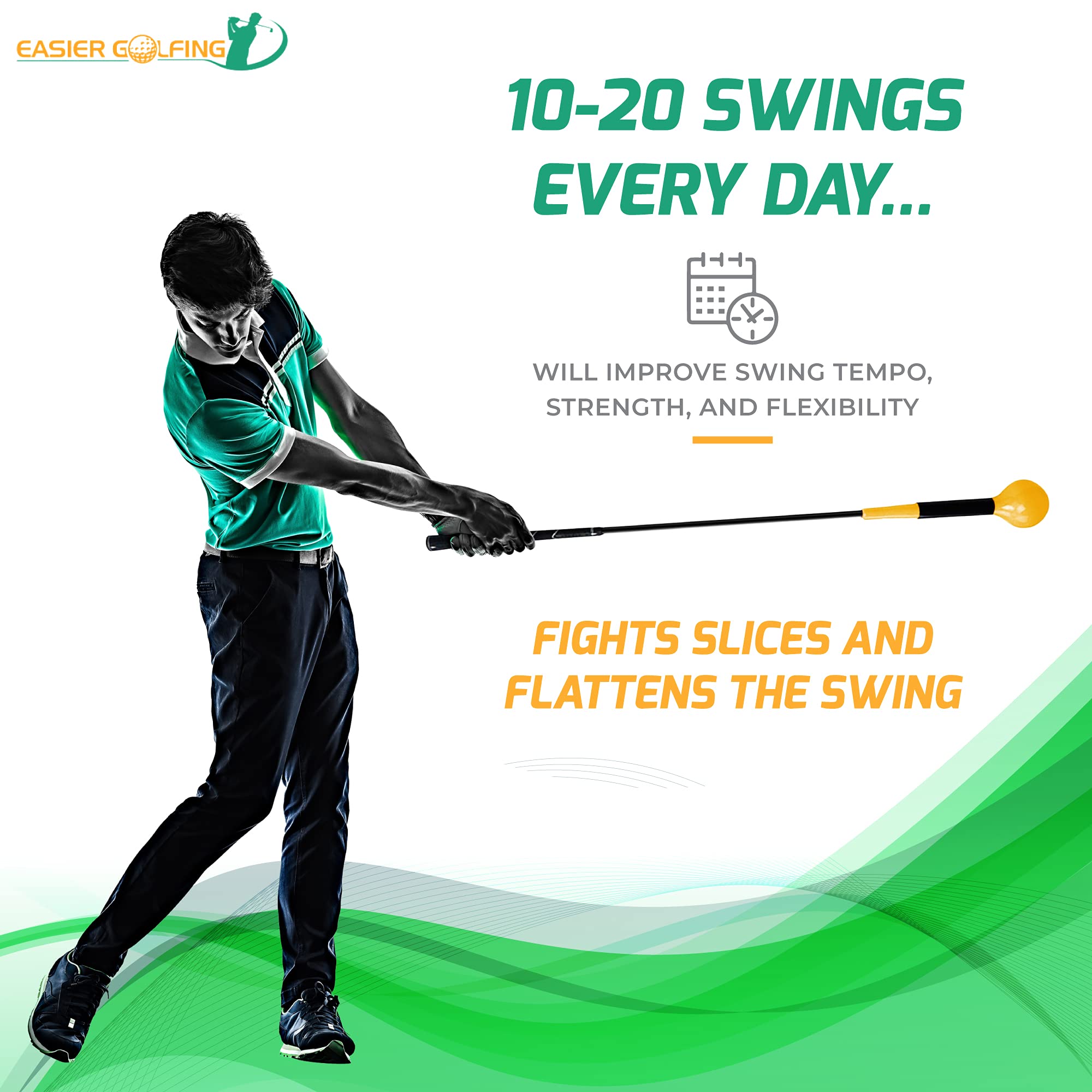 Easier Golfing PowerFlex Golf Swing Trainer Golf Whip Weighted Swing Aid  Improves Distance, Speed Consistency, Golf Training Stick, Warm Up Swing