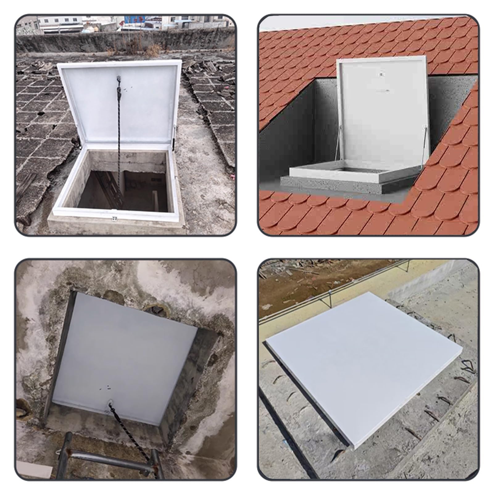 Porte d'accès pour grenier en aluminium, trappe de toit imperméable avec loquet de verrouillage, couverture d'accès sécurisée pour fenêtre de toit et inspection du toit