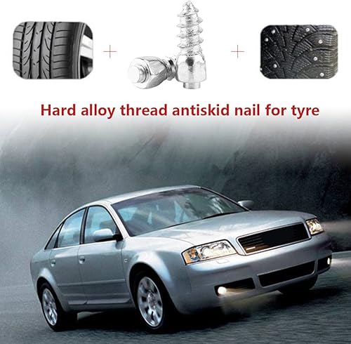 Miniatura 3 de Yosoo 0.472in coche SUV ATV tornillo antideslizante rueda neumático nieve pinchos recortes accesorios de coche, paquete de 100
