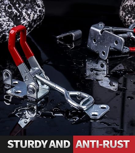 Miniatura 4 de Abrazadera de pestillo de palanca de alta resistencia 4002, cierre de abrazadera de palanca ajustable con orificio de bloqueo, pestillo de tracción