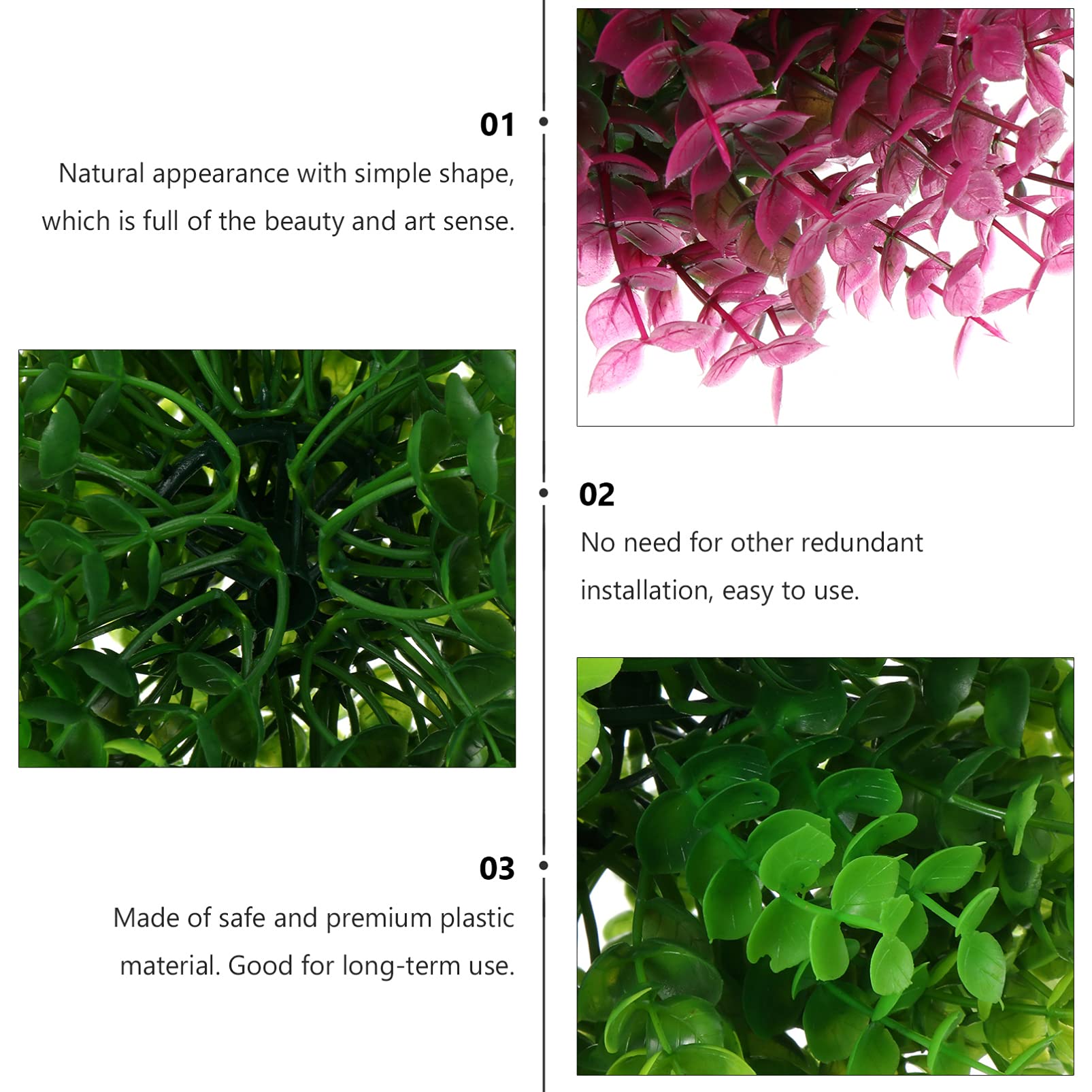 DOITOOL 2Pcs grass ball leaf ornament faux foliage hanging boxwood Faux Plants Potted plant balls decorative faux boxwood table top decor Mall Hanging Pendant plastic artificial leaf large