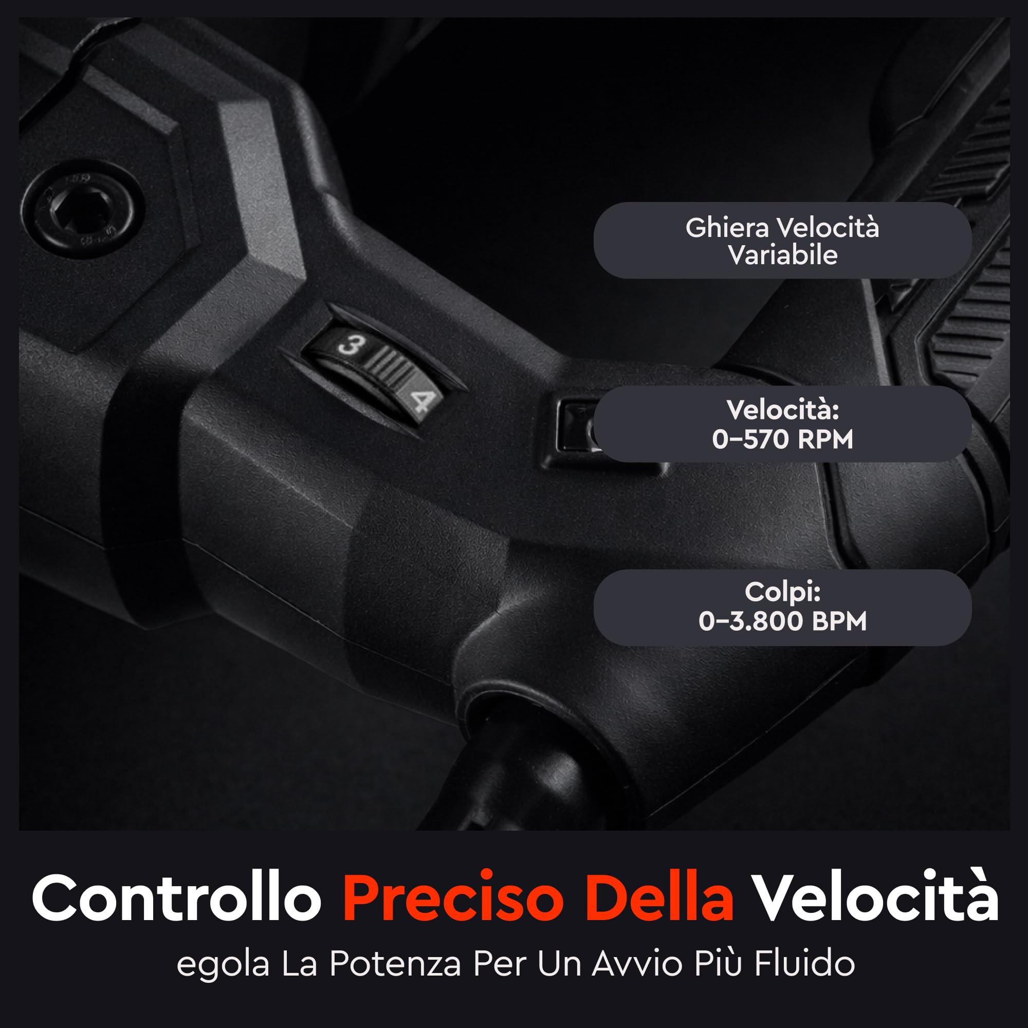 Martello Perforatore Elettrico BH-30 1400W SDS Max 9J - Trapano Tassellatore a Percussione 3800 colpi/min con Regolazione Velocità, Frizione R-Control e Accessori Inclusi di Dnipro-M