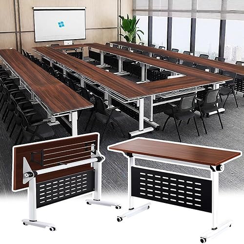 1 unidad, 47 x 20 x 30 pulgadas, mesas plegables para sala de conferencias, modernas mesas de reunión plegables con tapa abatible, mesas de