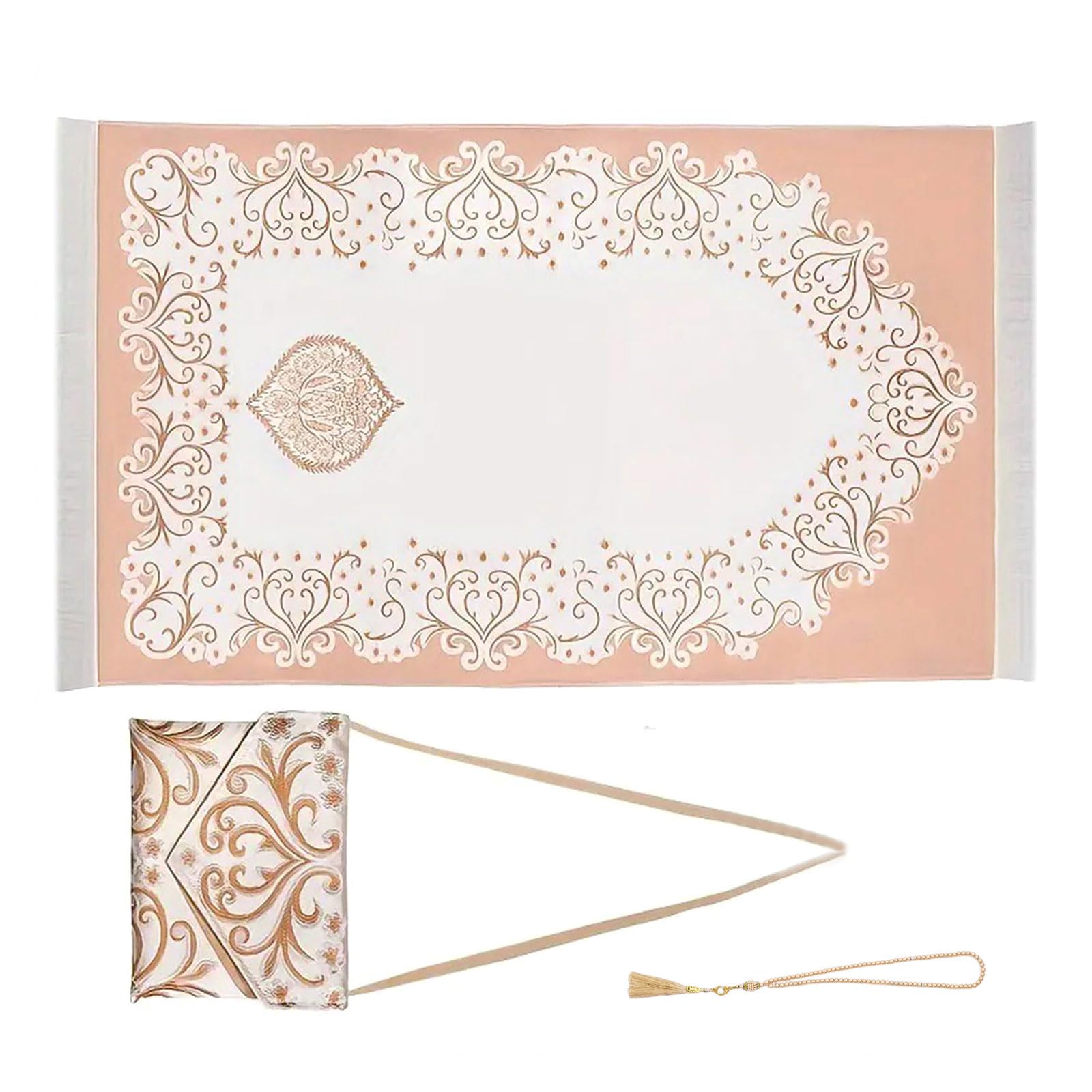 Xjdzineq Muslims Prayer Rug with Tasbih and Portable Bag Muslims Women Men Islamics Pray Mat for Ramadans Outdoor Blanket