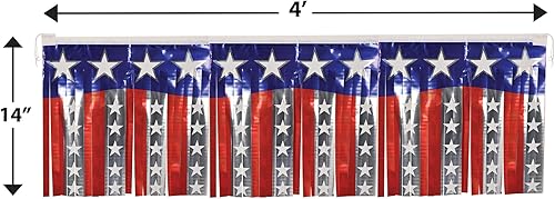 Miniatura 2 de FR Metallic Stars & Stripes Fringe Banner Party Accesorio (1 unidad) (1/paquete)