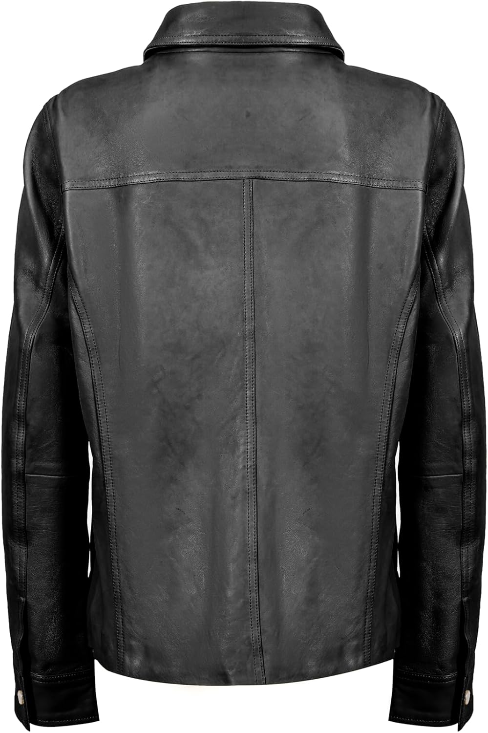 Rauly Women’s Leather Trucker Jacket – Stylish Button-up Style, Lightweight Design Womens Leather Jacket - Image 4