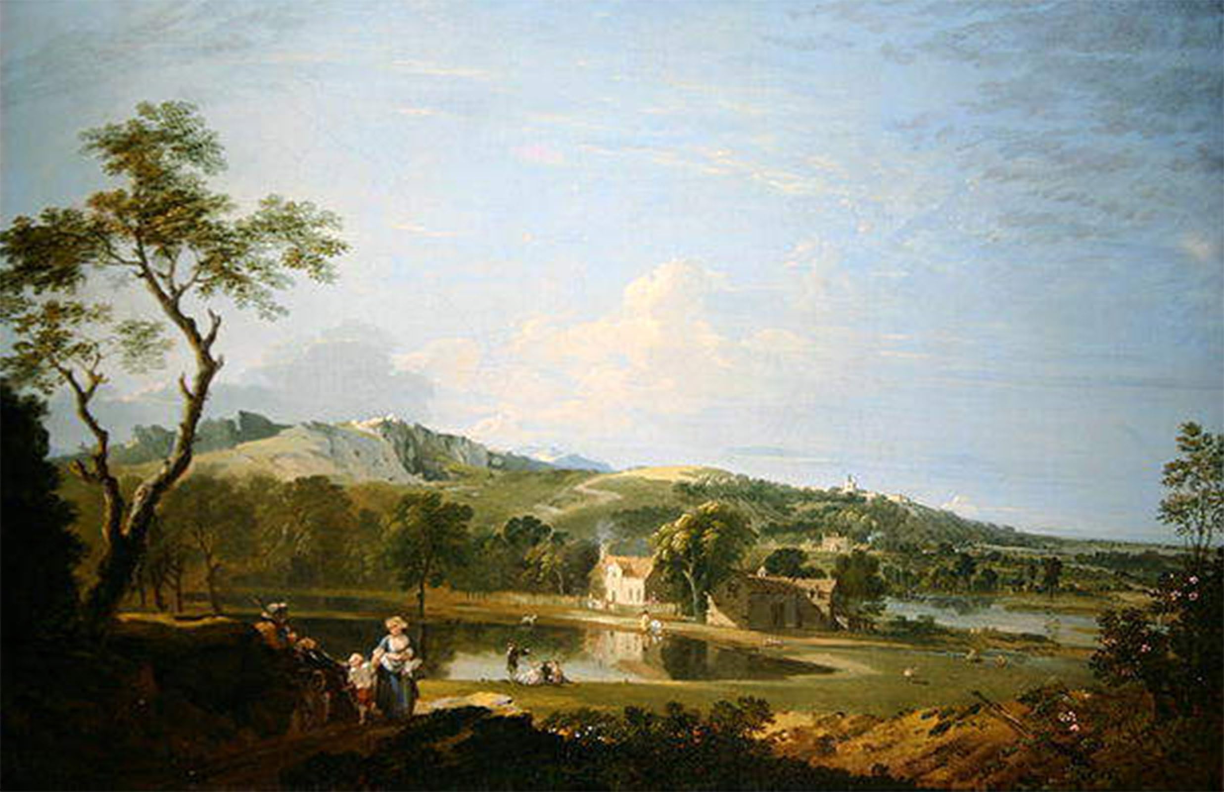 POSTERIIk Famous Modern Artwork Art Mural Landscape with Cottages by Famous Artist Oil Paintings Pictures for Home Decor 60x90cm
