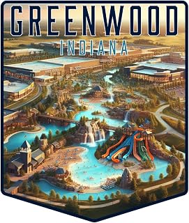 Greenwood Indiana Pentagon Shield Souvenir - 4-Inch Vinyl Sticker