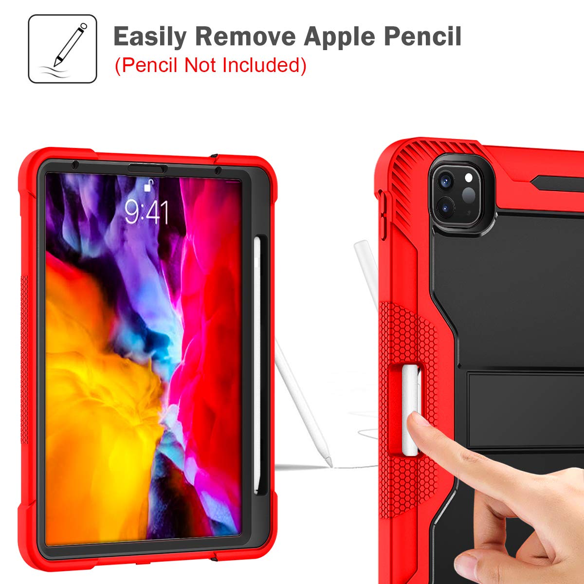 Custodia per tablet per Apple iPad Pro 11 2022/2021/2020 pollici 4a/3a/2a/1a generazione/iPad Air 5/4 Cover con supporto integrato per resistente grado militare antiurto ibrido rigido,