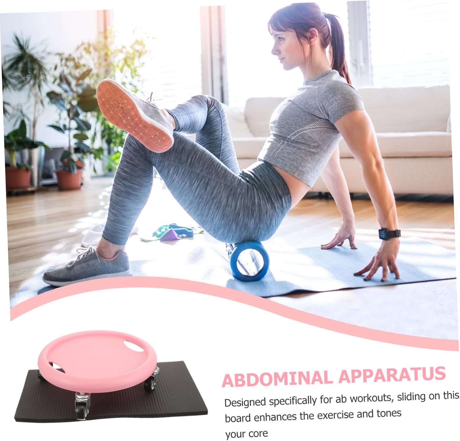 Toddmomy Sliding Fitness Discs with Knee Cushion Multi-functional Ab Exercise Equipment for Home Workouts Durable Quiet Design for Core Strength Training and Full Body Exercises