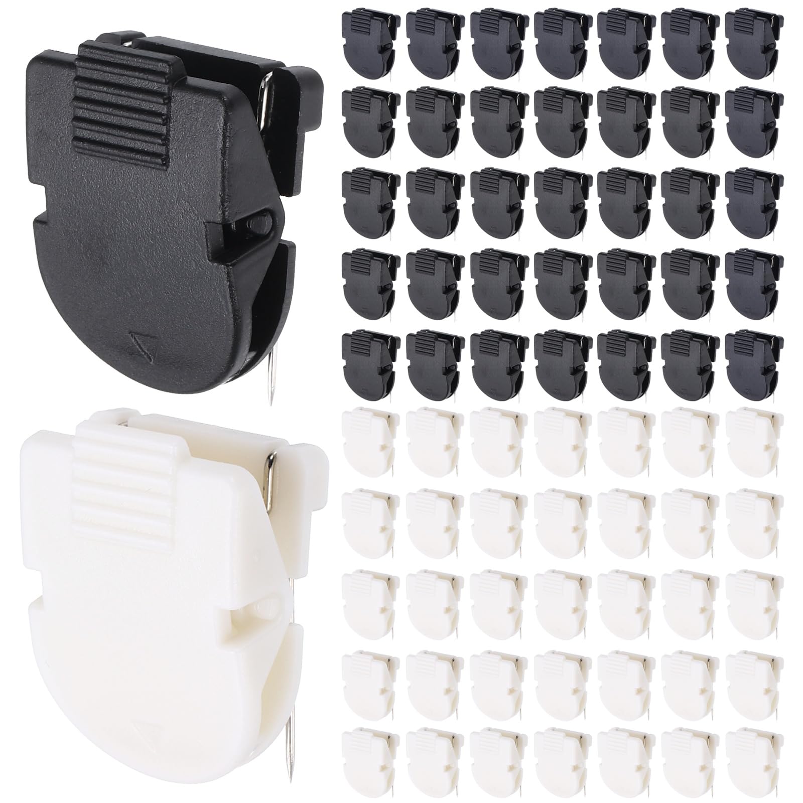 PATIKIL Cubicle Clips, 100 Pcs Wall Clips Plastic Cubicle Pins Workspace Organization Accessories for Office Panel Wall Photos Notes Memos, Black/White — image 1