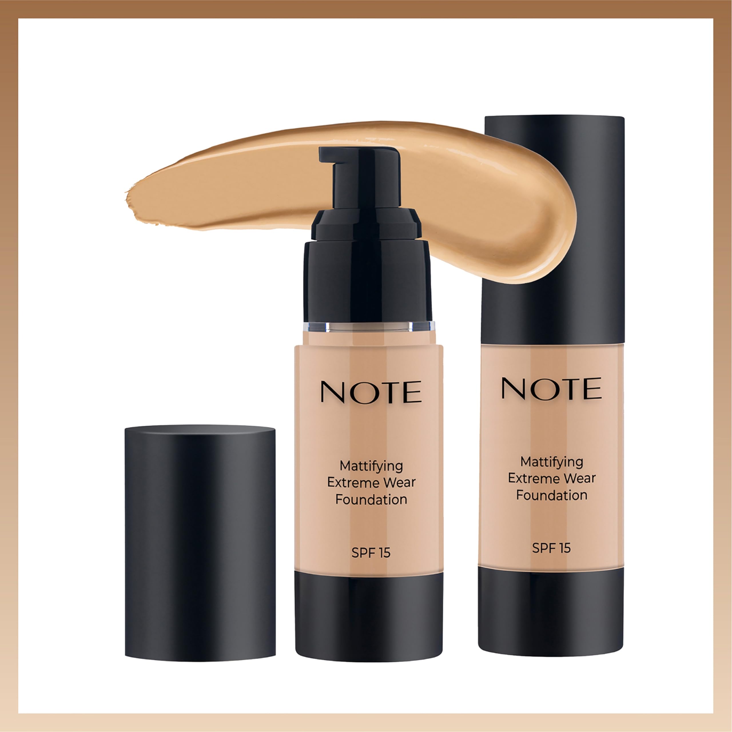 NOTE COSMÉTIQUE - Mattifying Extreme Wear Foundation | Base de Maquillaje Efecto Mate de Larga Duración | Protección SPF 15 | Para Todo Tipo de Pieles (02 Natural Beige)