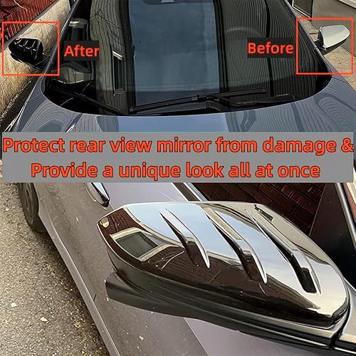 Miniatura 3 de 2 fundas para espejo lateral de puerta compatibles con Honda Civic 2016-2021 10 generación Sedan Coupé Hatchback estilo extendido carcasa de espejo