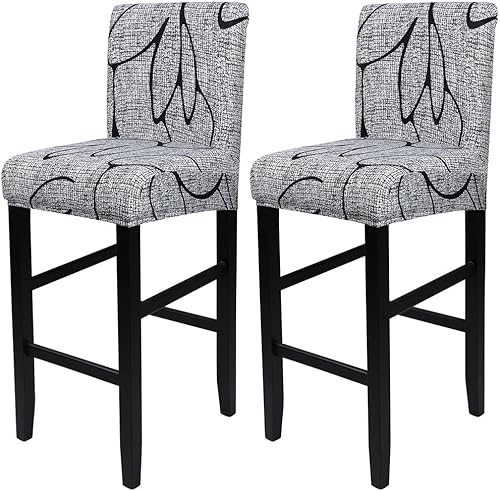 SearchI Juego de 2 fundas para taburetes de bar, elásticas y lavables, fundas de asientos de taburetes, fundas para sillas de altura de mostrador