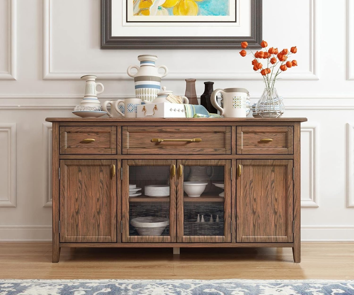 Goo-Ki 12 Pack 3" Full Length Large Oval Antique Brass Drawer Knobs - Kitchen Cabinet Hardware Single Hole Retro Bar Handle Vintage Bronze Pull for Dresser Cupboard Wardrobe, 1751KB-GT