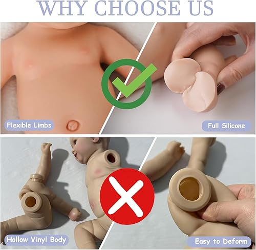 Miniatura 6 de Muñecas de Bebé Reborn de Silicona Completa de 12 pulgadas, Muñecas de Recién Nacido Realistas 11 Sin Vinilo Muñecas Reborn de Niño Realistas Muñeca