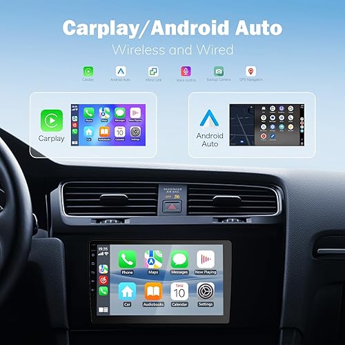 Miniatura 5 de Estéreo de coche Android de 9 pulgadas, CarPlay inalámbrico y Android Auto, 4 GB de RAM 64 GB de ROM, unidad principal de doble DIN con pantalla