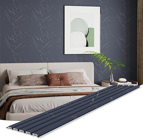 Miniatura 9 de WPC - Paneles de pared, paquete de 16 paneles de pared 3D de 48 x 6 pulgadas para decoración de pared interior, paneles de pared modernos para fondo