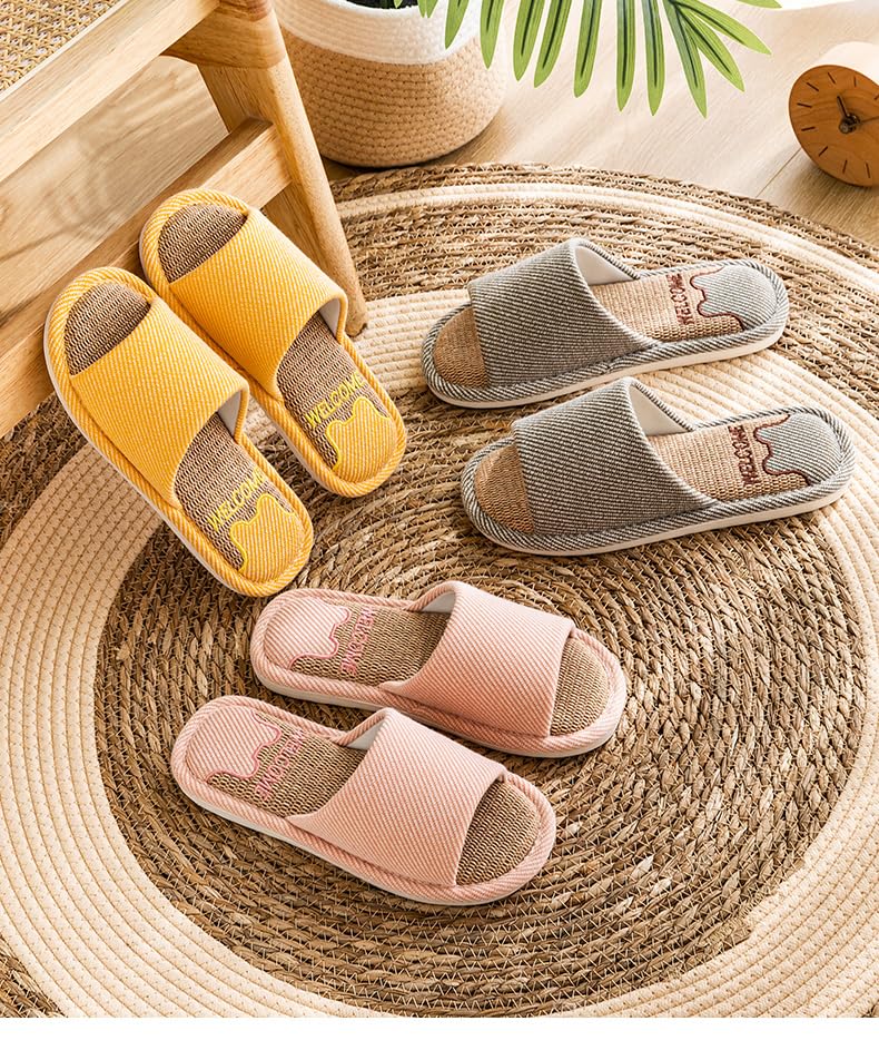 Cute Kawaii Multi Colored Linen Slipper Non-Slip Indoor Slipper4