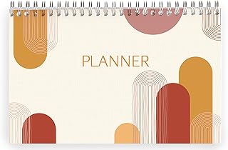 Clairefontaine 116069C - Un Bloc Planner &agrave; Spirale 22x14 cm - 53 Feuillets Imprim&eacute;s - Planificateur hebdomadaire - Planning Hebdomadaire design Nature - Organisation - Collection Terracotta