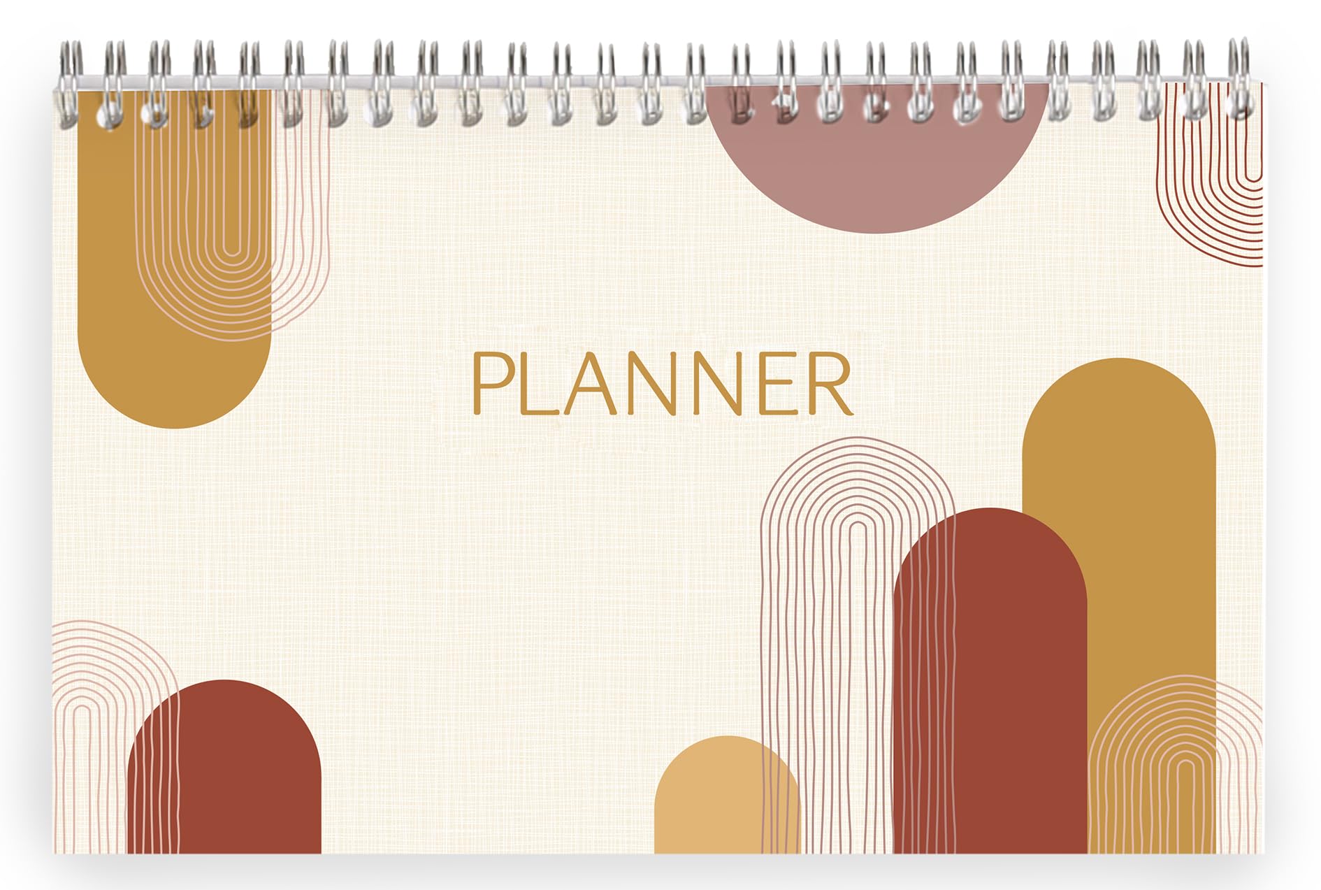 Clairefontaine Bloc Planner Spirale 22x14 cm 53 Feuillets Planificateur hebdomadaire Nature Terracotta