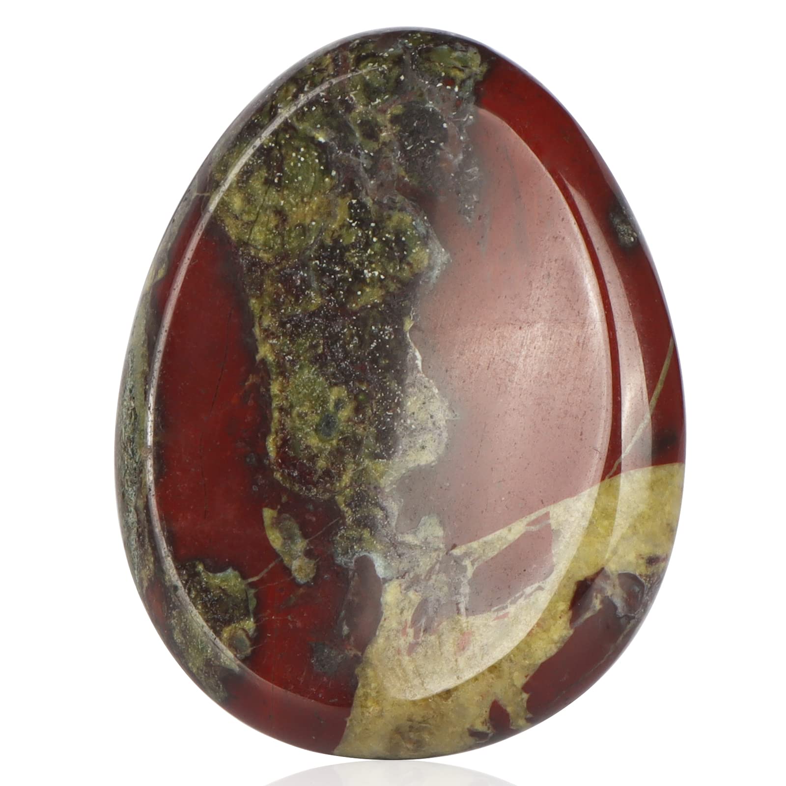 Hxswkk 1.7inches Dragon Blood Stone Thumb Worry Stones for Anxiety Palm Stone Water Drop Shape Hand Carved Therapy Chakra Pocket Gemstone Home Decor Gifts