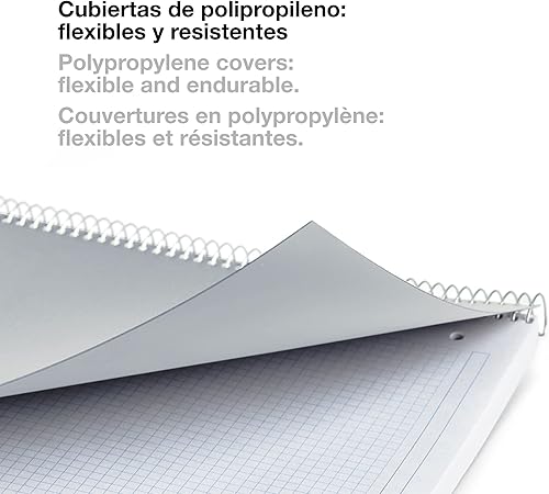 Miniatura 4 de Miquelrius - El cuaderno original, 6 tiras de color, A4, 150 hojas de cuadrícula de 0.197 in, papel microperforado de 2.47 oz, 4 agujeros, cubierta