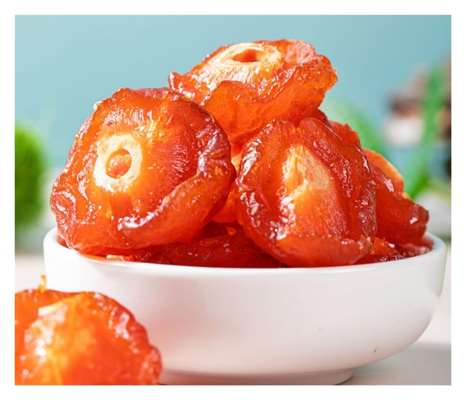 500 g de caramelos de ciruela semisecos, con un aroma fragante y una textura masticable satisfactoria, ofrecen un sabor verdaderamente delicioso.