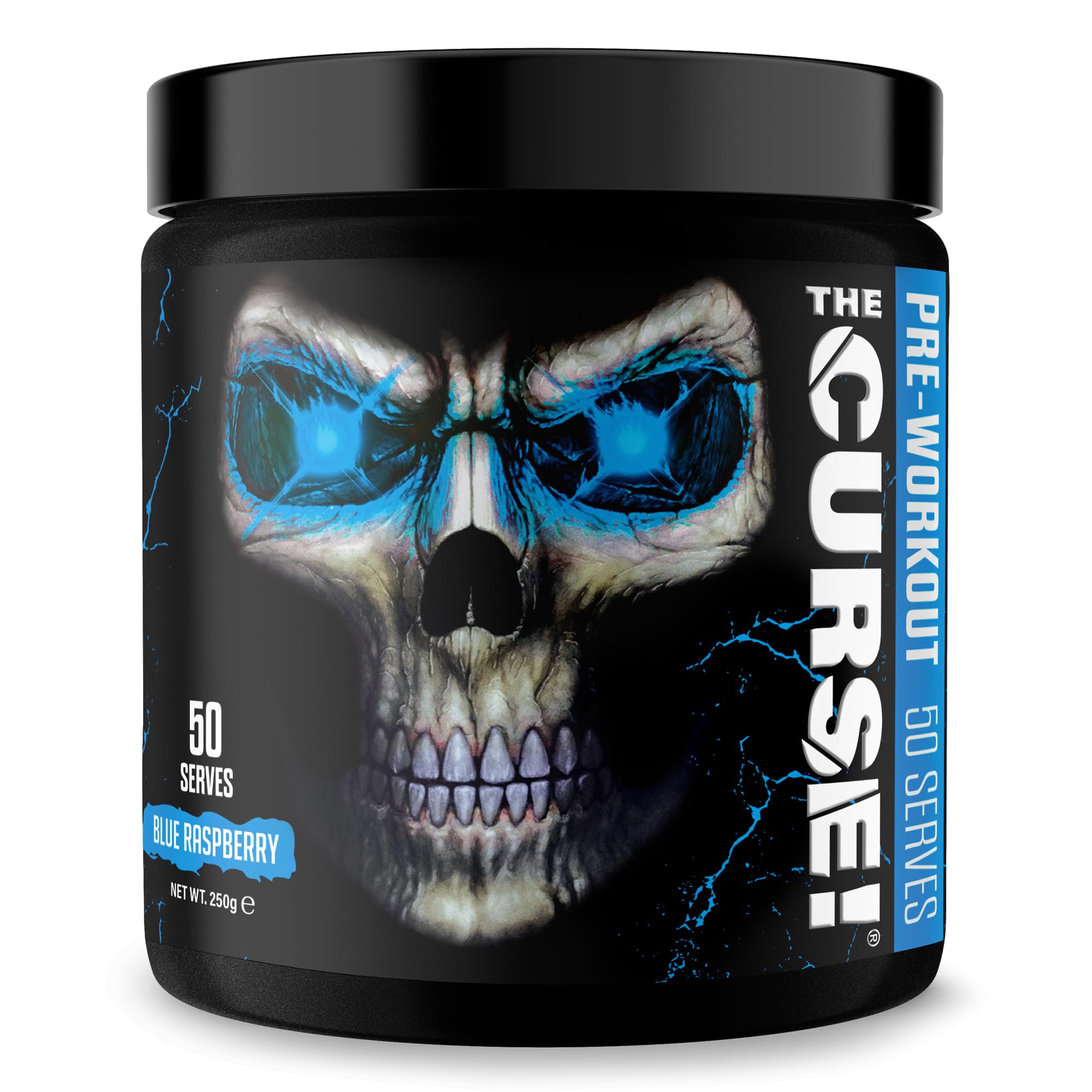 JNX Sports The Curse! Pre-Workout Powder – Blue Raspberry, 250g | Energy, Focus & Endurance Booster | Beta-Alanine, Creatine, L-Citrulline, Caffeine