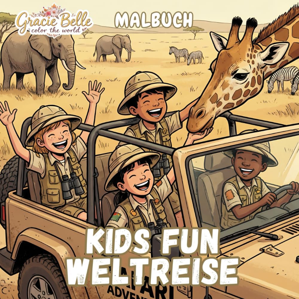 Kids Fun Weltreise Malbuch: Eine fröhliche Entdeckungsreise rund um den Globus