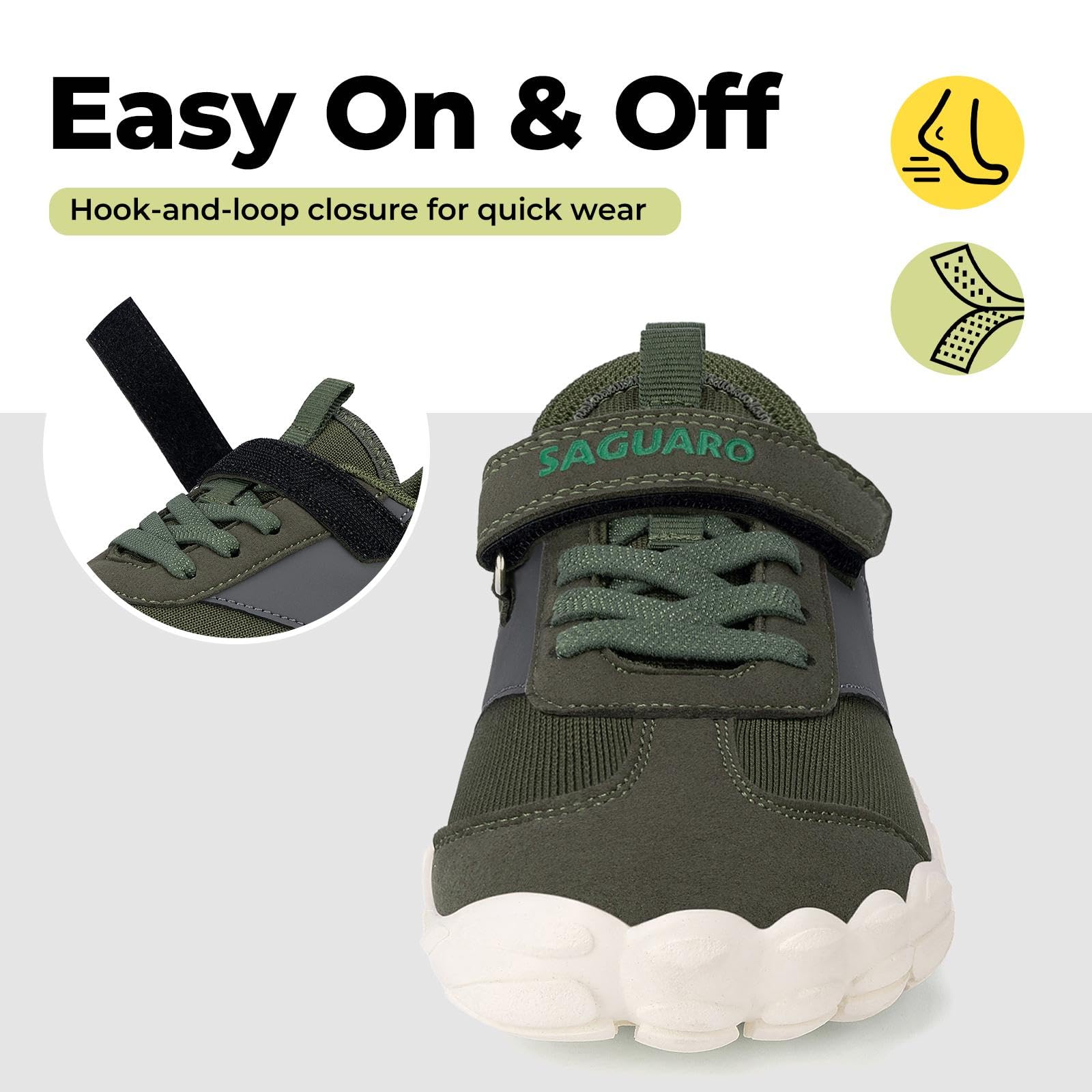 SAGUARO Barefoot Dziecięce lekkie trampki minimalistyczne, oddychające, z szerokimi palcami, rozmiar 25-36