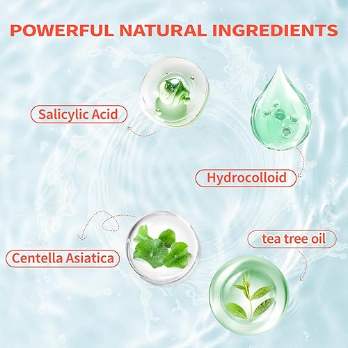 Miniatura 7 de Parches de espinillas para cara día y noche, 120 unidades, parches hidrocoloides ultrafinos y gruesos para acné con ácido salicílico, aceite de