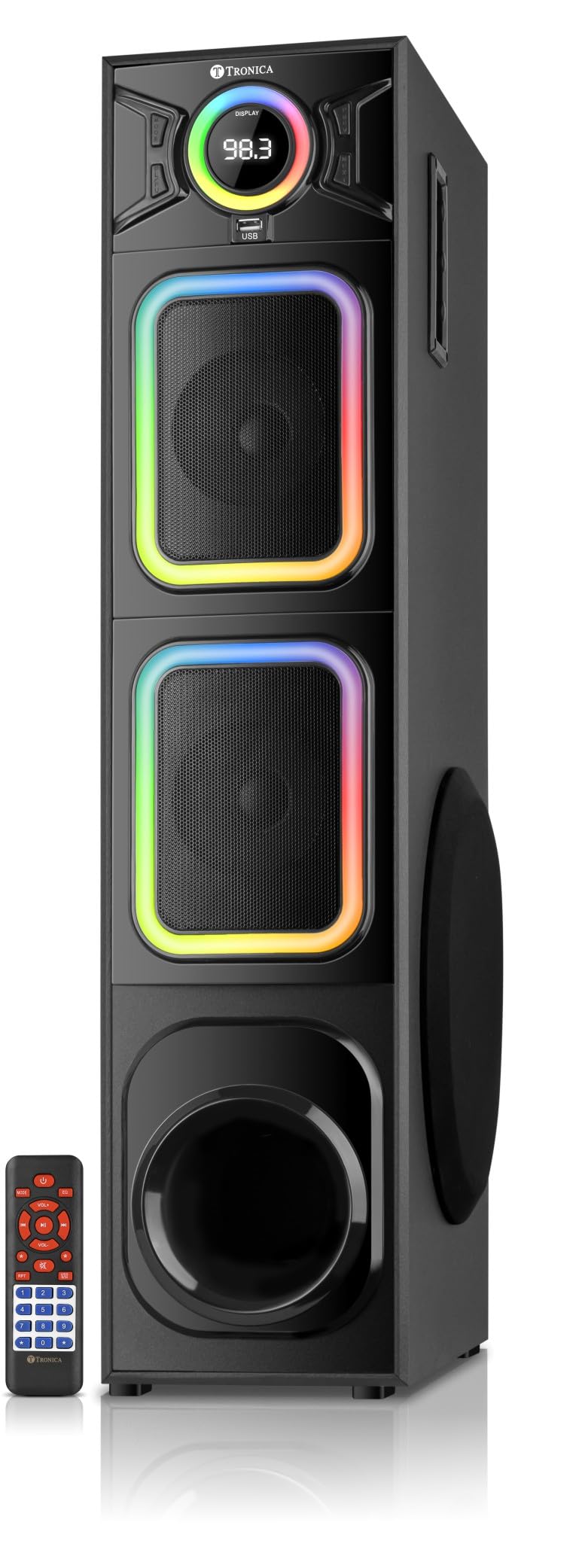 TRONICA AI999 Carol Bluetooth Home Theater System, 110W Tower speakerwith FM/PenDrive/AUX/FM Party Speaker with RGB Lights & All Functional Remote Sound Blaster with Smart TV connectivity